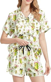 Silk Satin Pajama Set for Women Summer Lounge Pjs Sets 2 Piece Suit Ladies Button Down Tops And Shorts Sleepwear