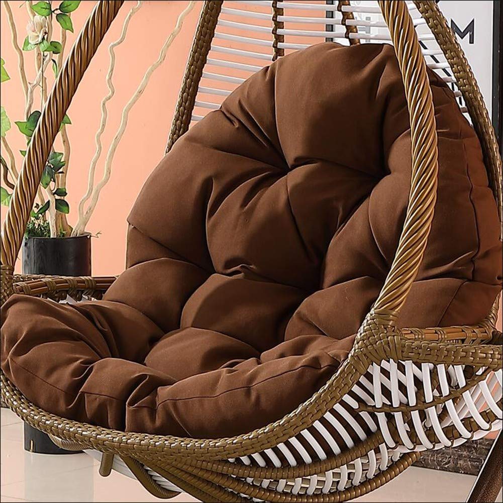 Cojines Colgantes para sillas Tipo Hamaca con Forma de Huevo sin Columpio de Soporte Cojín de Asiento Lavable Grueso Impermeable Nest Brown (Solo cojín) (SIN Silla)