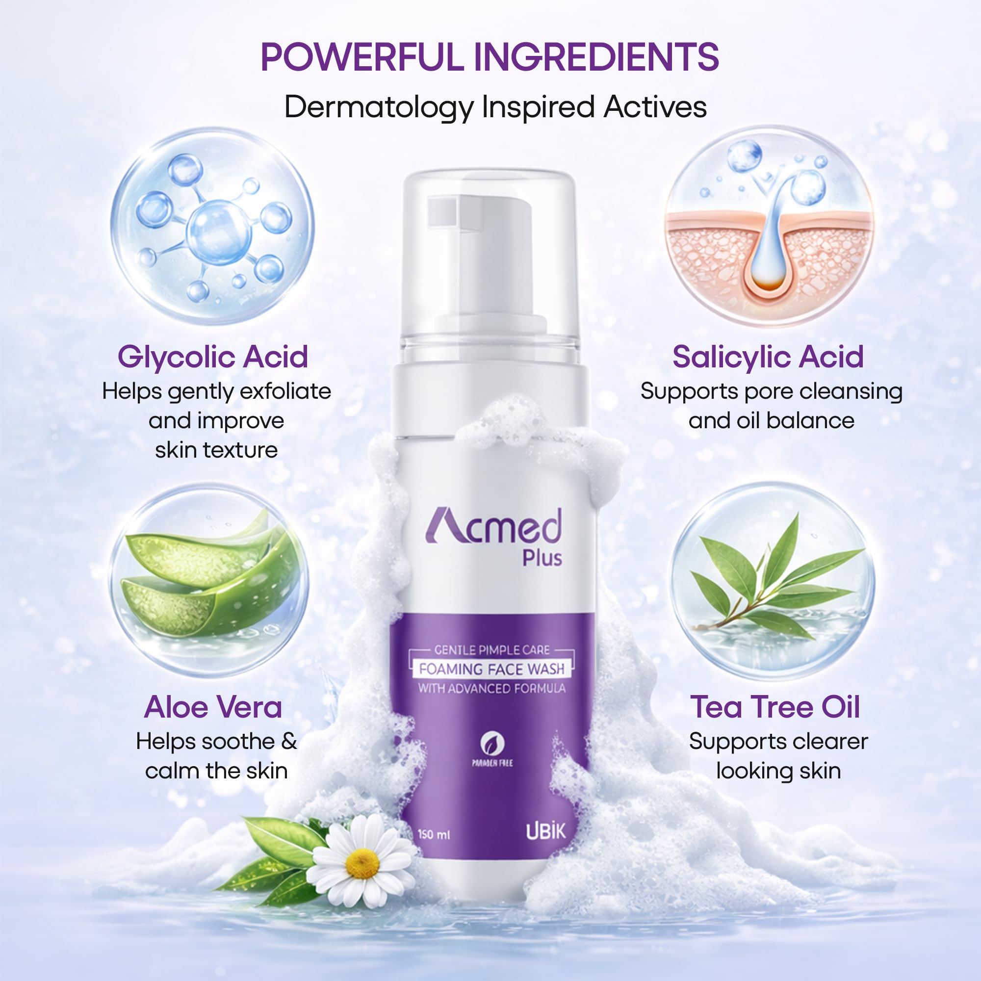 Acmed Plus Foaming Face Wash : 150ml : Pack of 3 2
