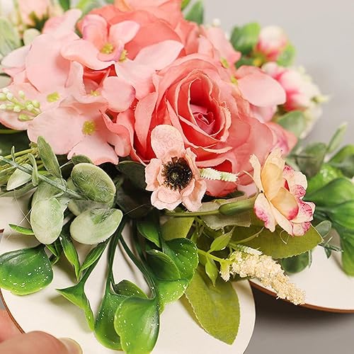 Miniatura 4 de Corona de rosas artificiales para puerta delantera, guirnalda floral decorativa para colgar en la pared, guirnalda de puerta delantera para