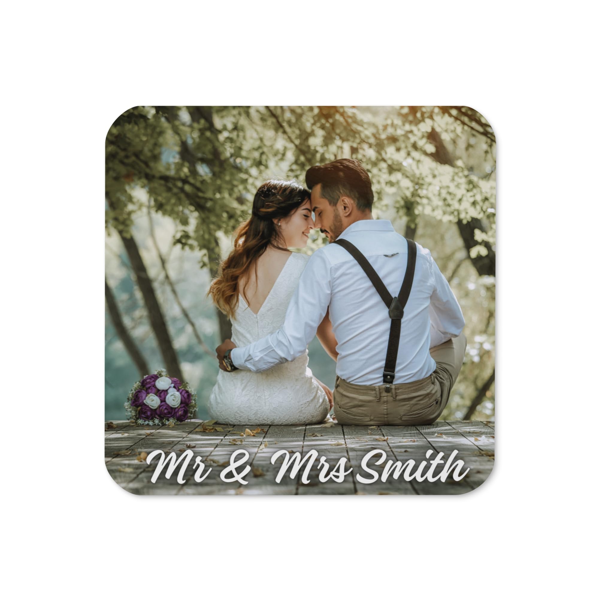 Personalised Photo Fridge Magnet, Big Square Photo Fridge Magnet with any text, Gift for Birthday, Engagement, Wedding, Anniversary, Home Kitchen Decorations