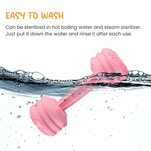 Miniatura 4 de Juguete con mancuernas para bebé, juguete de silicona para mordedores, sonajero, juguete sensorial para bebés, gran regalo para bebés y niñas