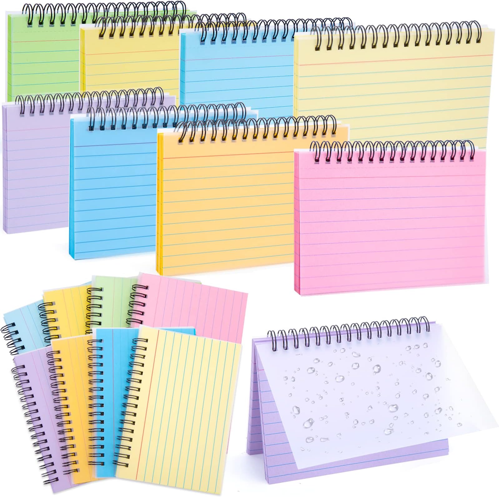 1InTheOffice Index Cards 4 x 6 Ruled, Spiral Bound, 120 White Cards/Spiral (2 PACK