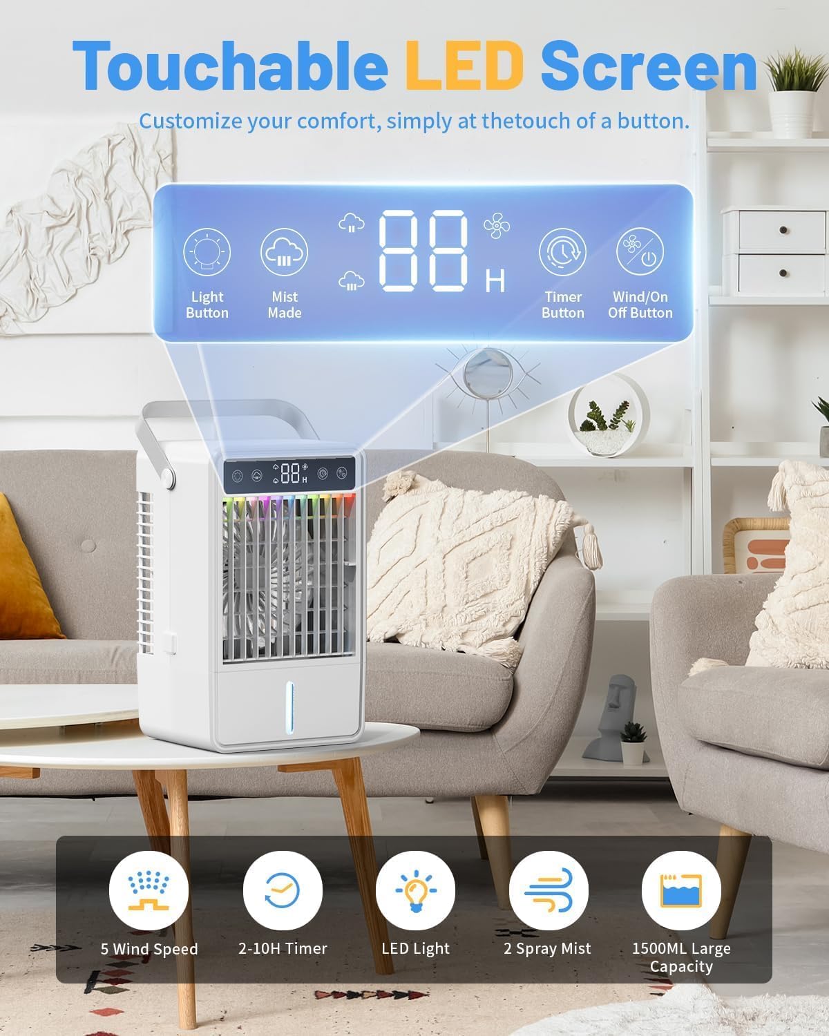 Portable Air Conditioners, Personal Mini Air Cooler Cooling ...