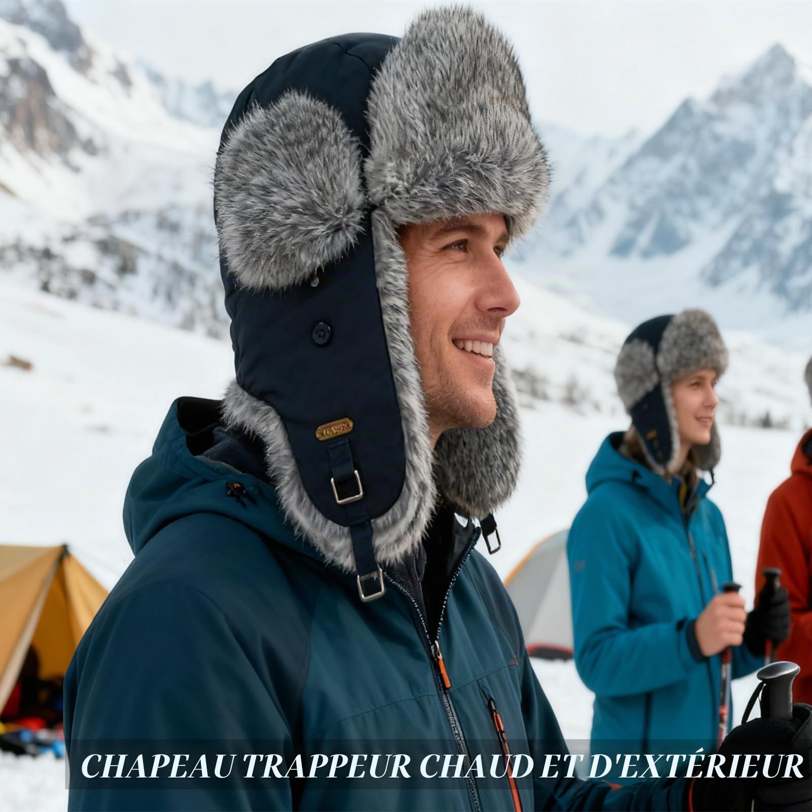 HEYANN Casquette Chapka Homme Bonnet Cache Oreille Homme Hiver Aviateur Sovietique Chapeau Trappeur Fourrure Russe Ushanka Femme Bonnet Homme Hiver