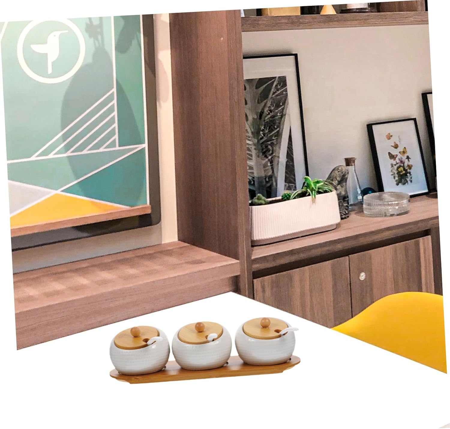 1set Ceramic Condiment Jars Space-saving Spice Containers for Kitchen -skid Design for Home and Restaurant Cooking for Storing Various Spices