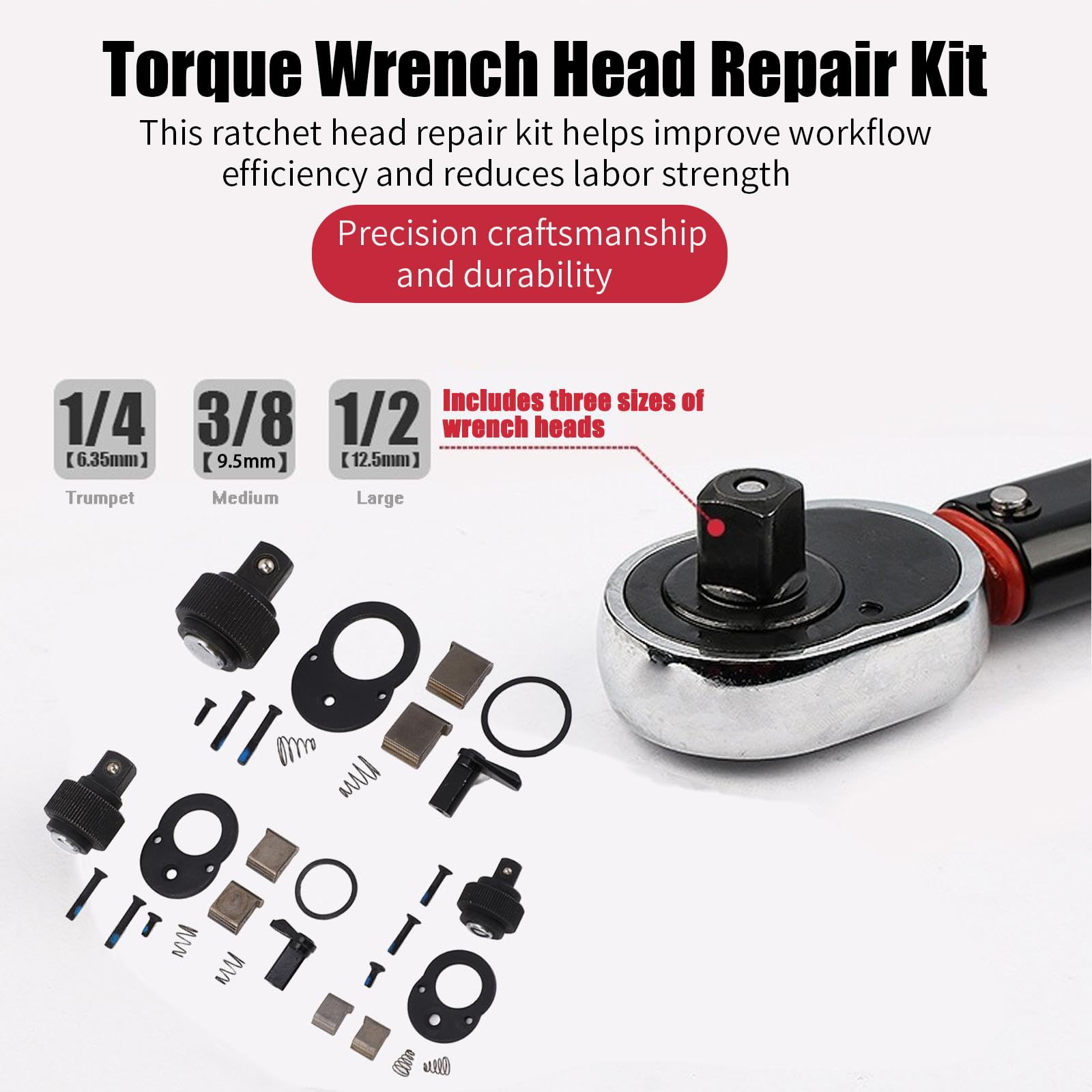Ratchet Head Repair Kit, 72 Teeth Ratchet Socket Wrench