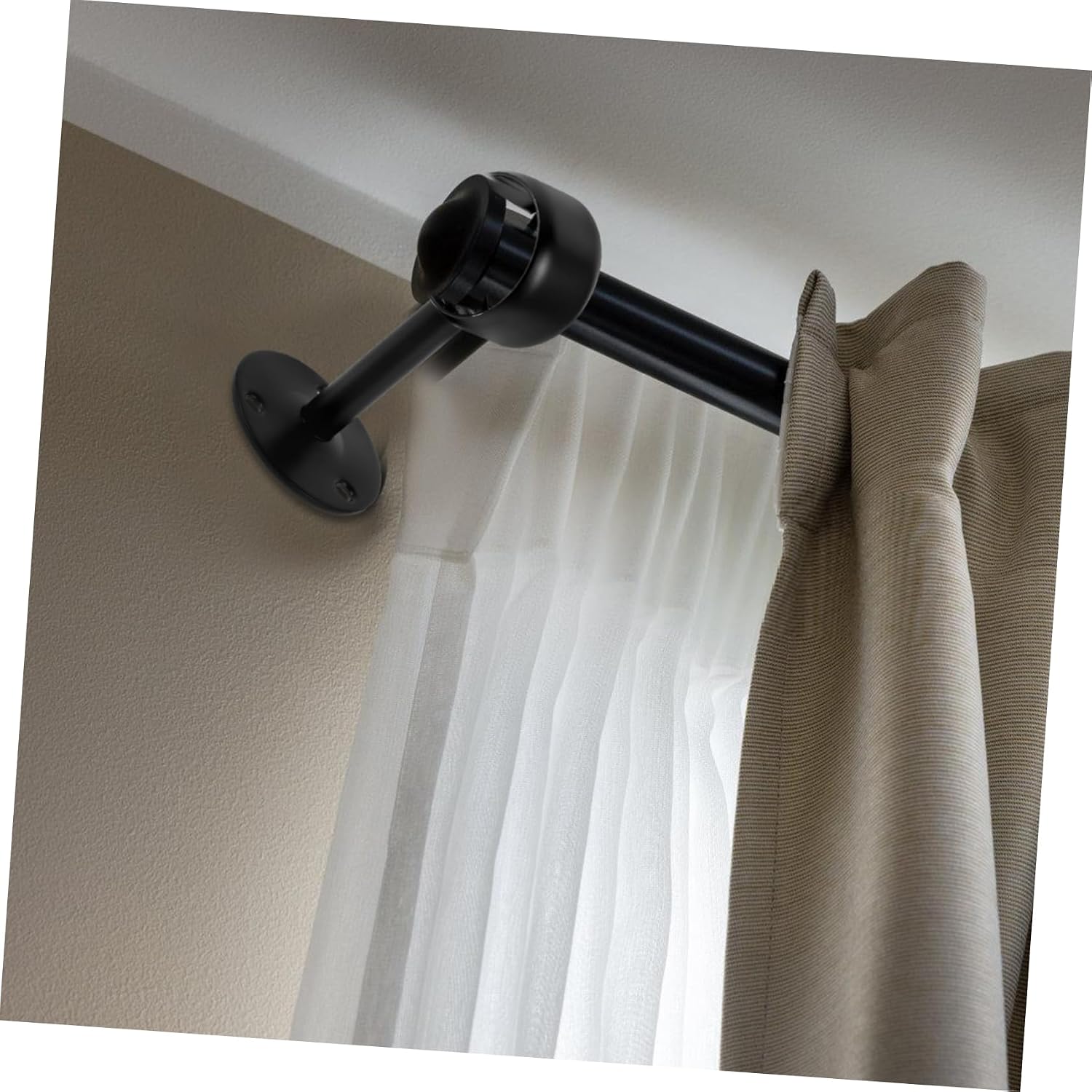 4pcs Ceiling Mount Rod Holder Black Flange Seat Stainless Steel for Closet Pole Socket