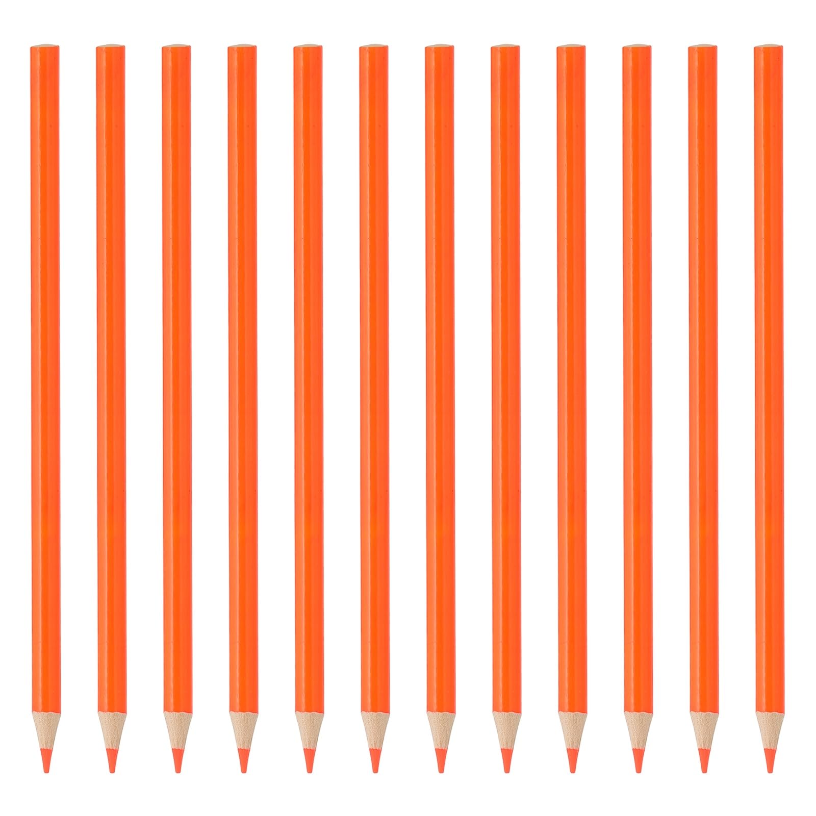PATIKIL Orange Colored Pencils Set, 12Pcs Oil Color Pencils Wooden Coloring Drawing Pencil for Artists Art Painting