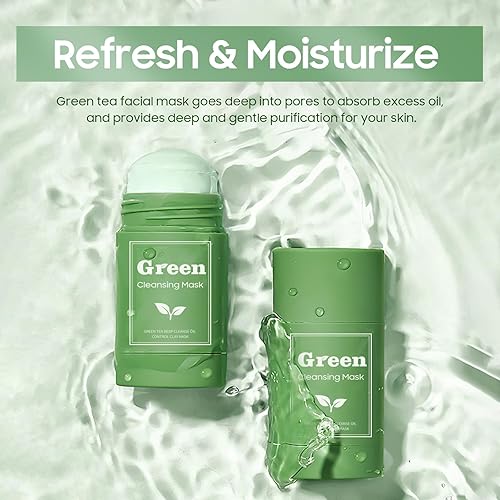 Miniatura 6 de Mascarilla de limpieza profunda de té verde, removedor de puntos negros para cara, limpieza profunda de poros, control de aceite e hidratación con