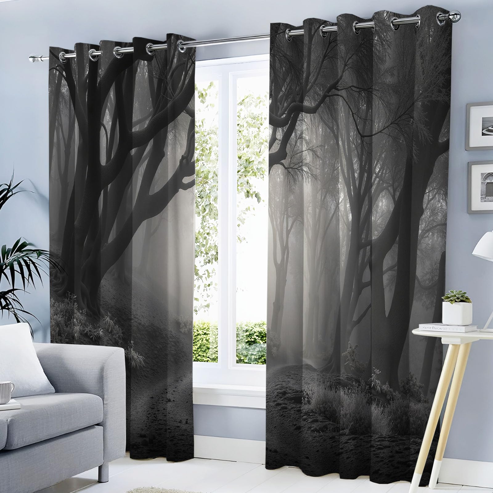 Rideaux occultants horreur de qualité supérieure gris 140x200