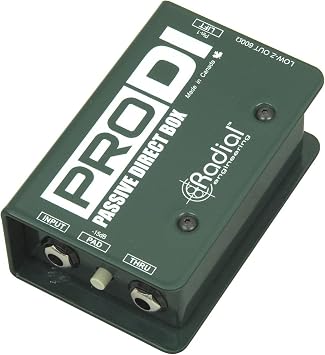 Radial ProDI 1 Channel Passive Instrument Mono Direct Box with Custom Transformer with Microphone Cable