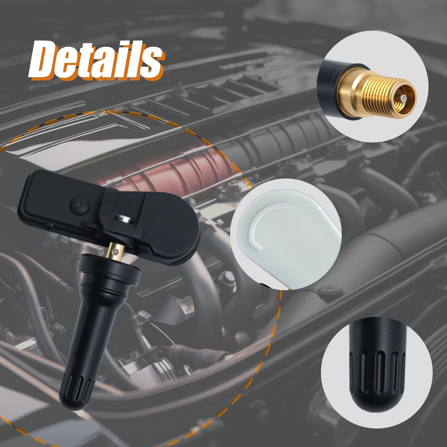 Pre-Programmed TPMS Sensor Tire Pressure Monitoring Sensor 52933-B2100 fit for Kia 2015-2018 Sedona 2014 2015 2016 2017 2018 2019 Soul, 52933B2100-315MHz (4)