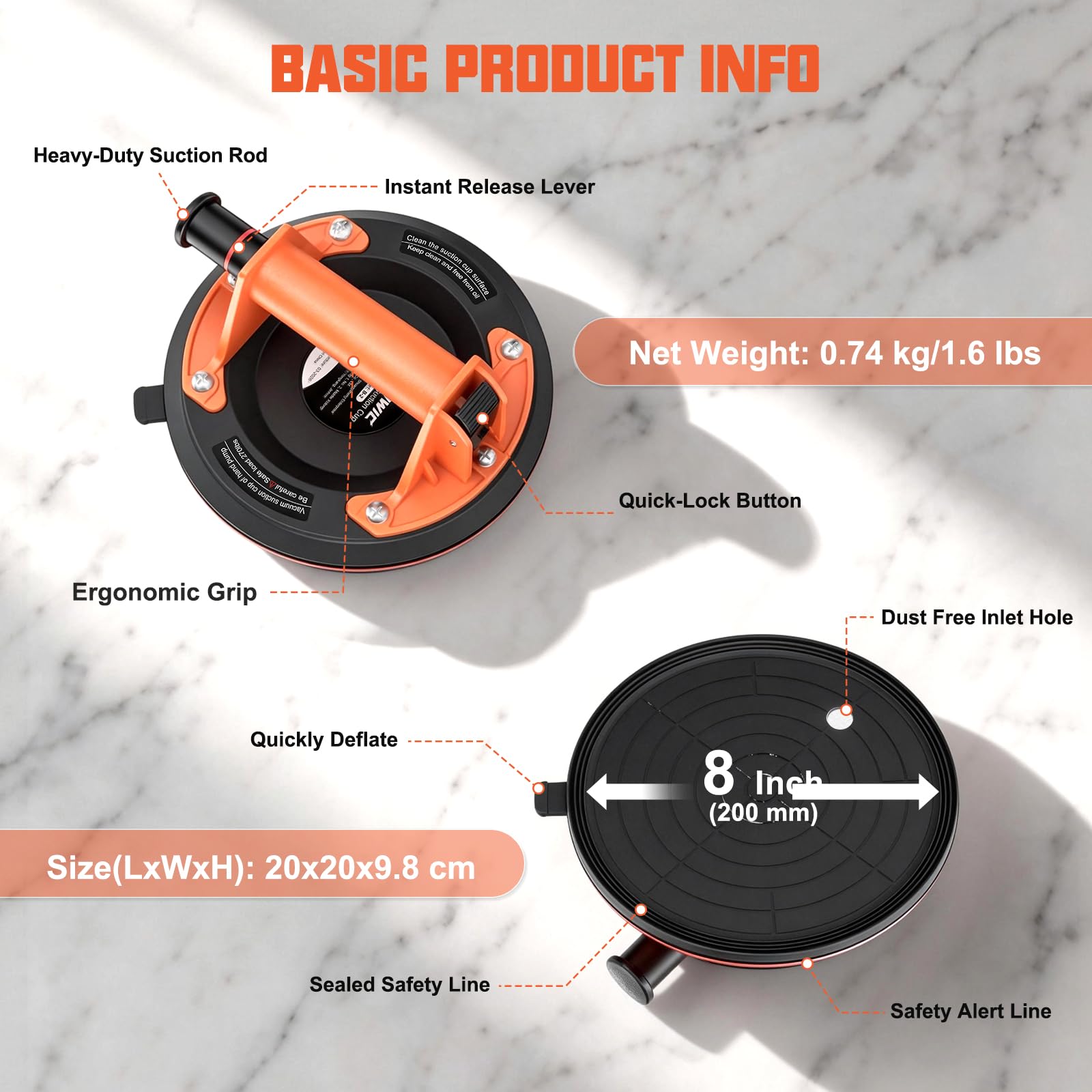Heavy Duty Suction Cups - Lift Glass & More -4