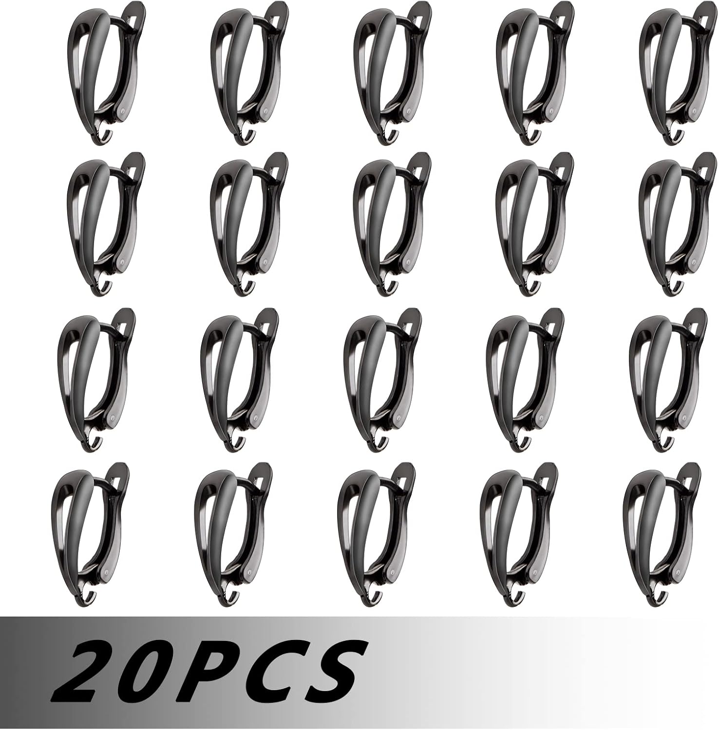 20pcs Gun Black French Earring Hooks Hypoallergenic Brass Leverback Earring Hooks Round Ear Wire Dangle Earrings with Open Loop for DIY Jewelry Making Birthday Party Favor Gifts image 2