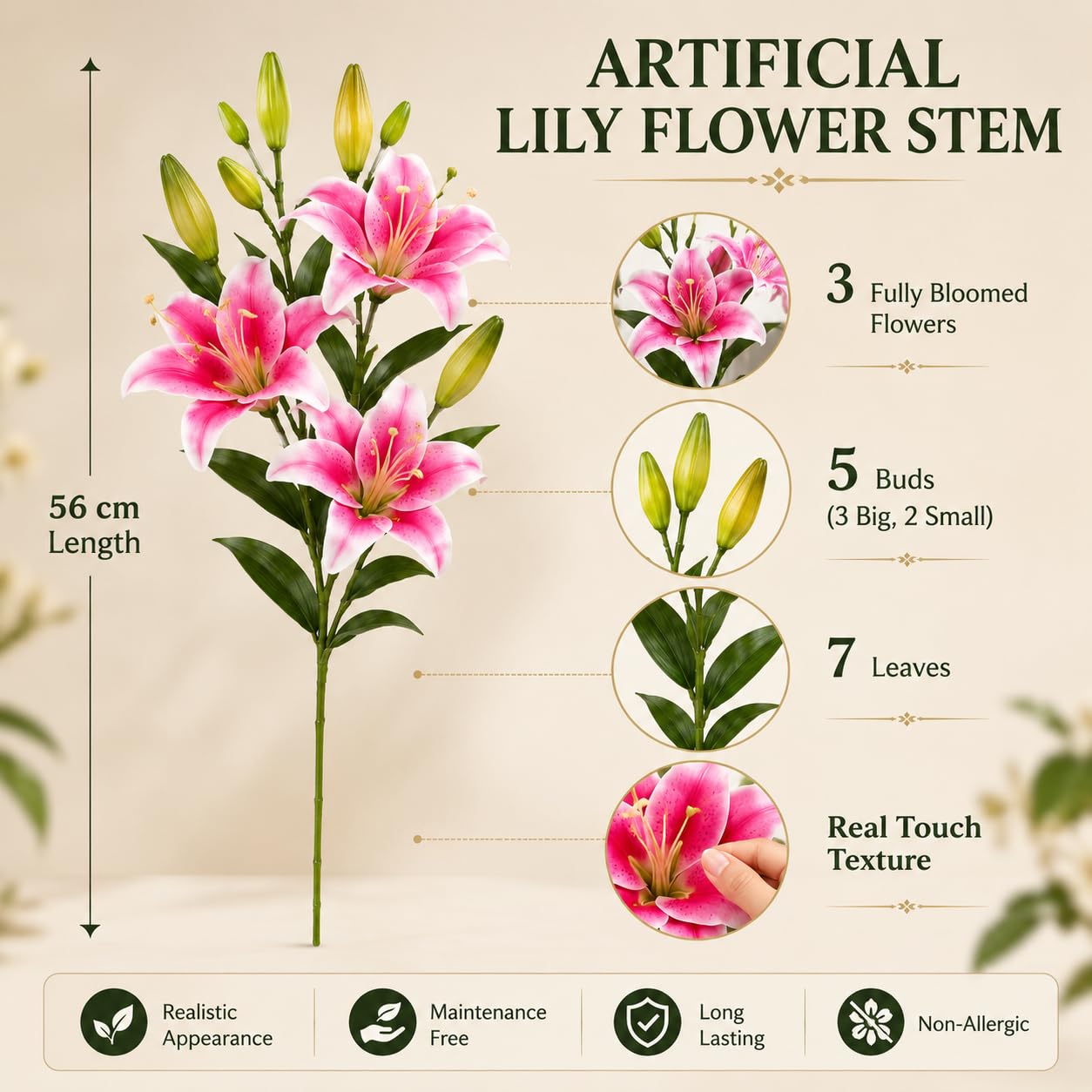 Lily Artificial Flowers - Elegant Home Decor -2