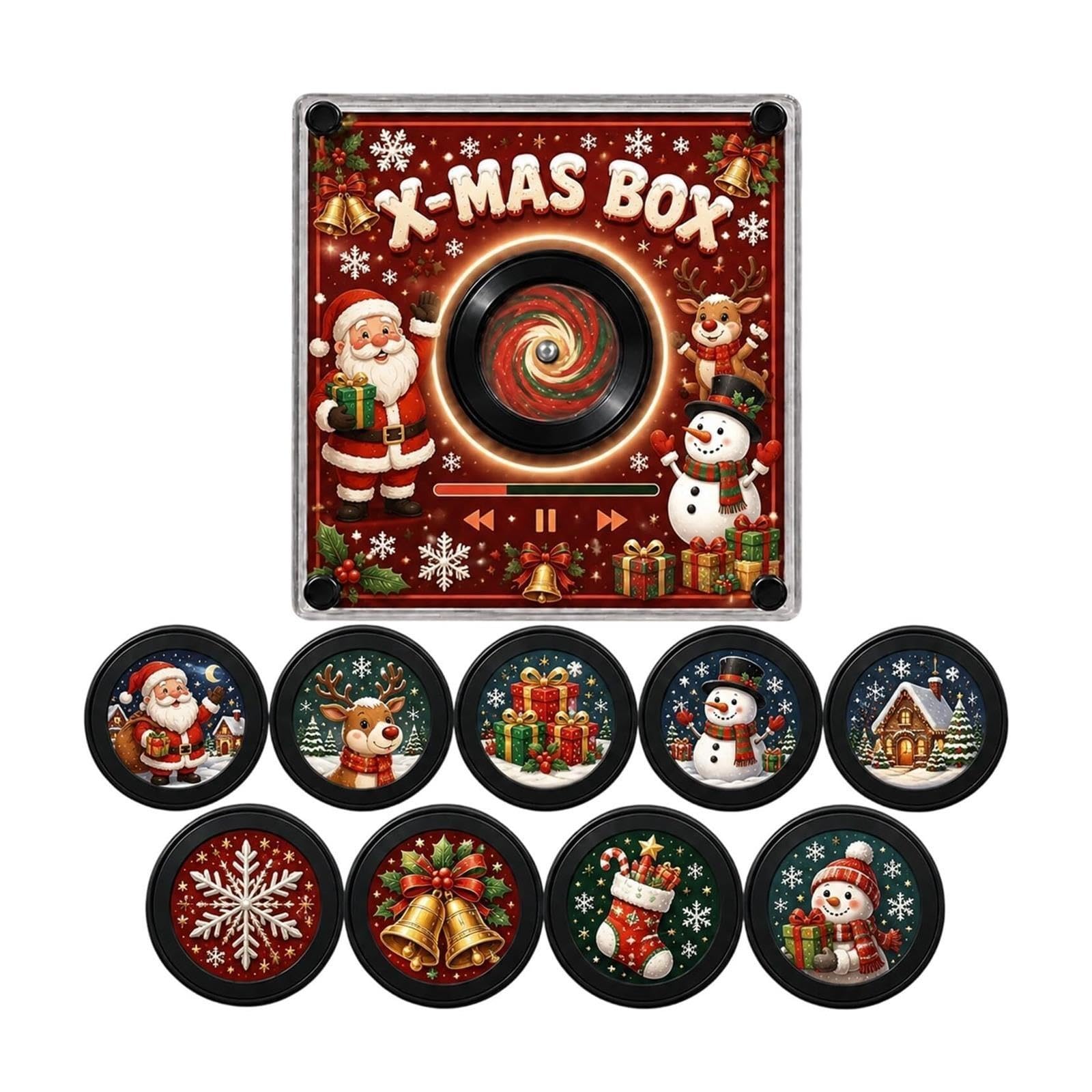 Aimant Frigo Musical, NFC Chantant Small Vinyle Lecteur, Motif Noël, Noël