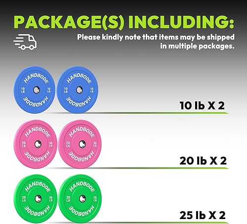 Miniatura 2 de Rubber Weight Plates, Olympic Bumper Plate Set 2-Inch, 45100  110160190260300 lb Barbell Weights for Home Gym, Colored Standard Strength Training
