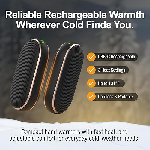 Miniatura 2 de Handy Heater Hand Warmers Ultra - Rechargeable & Cordless with 3 Heat Settings - Portable, Battery Powered, Lightweight - Up To 7 Hours of Run Time