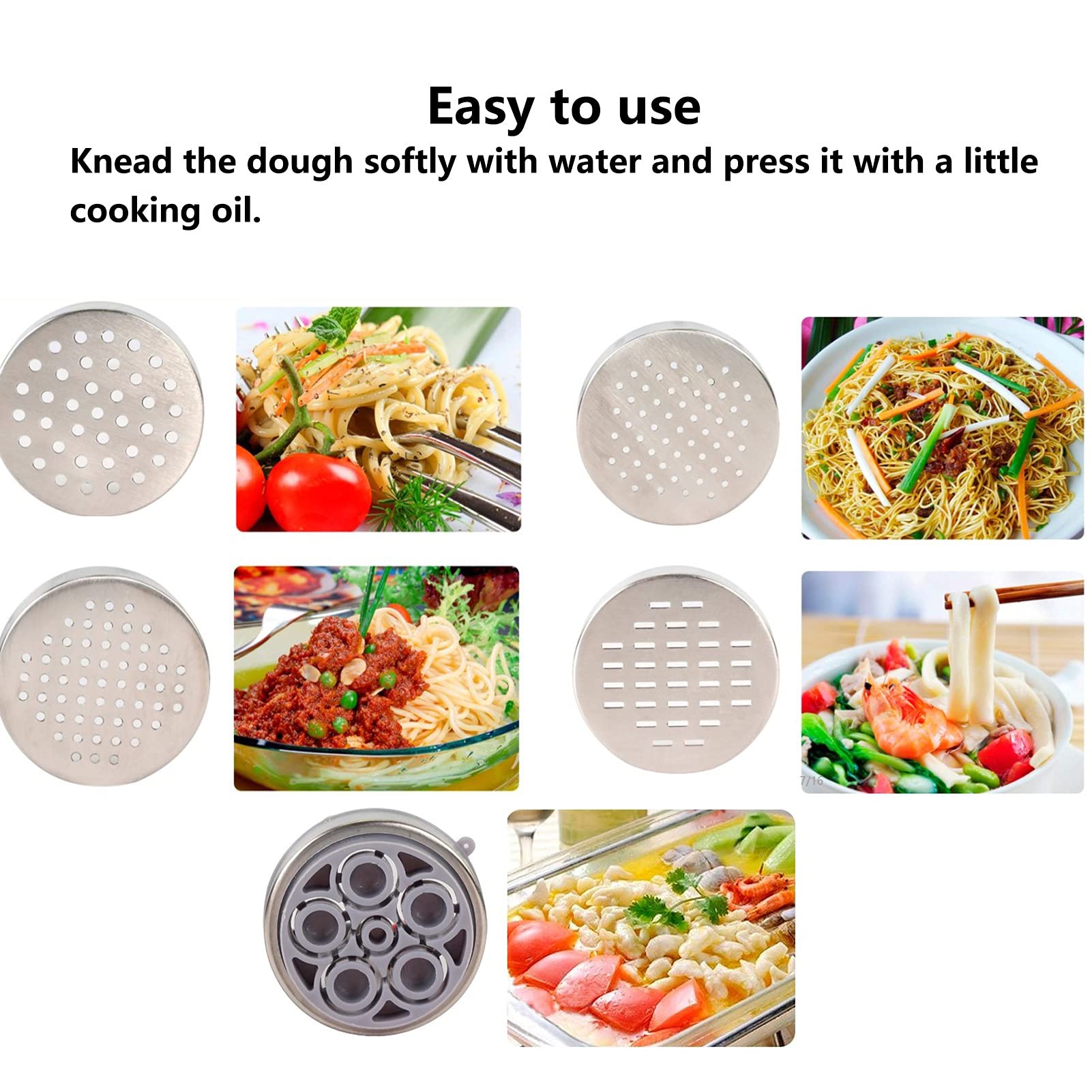 Zerodis Macchina per la Produzione di Pasta Maker Noodle Manuale Spaghetti Hand Cutter Acciaio Inossidabile Noodles Presser Fare Macchina Sfogliatrice Domestico Strumenti Fai da Te Domestici