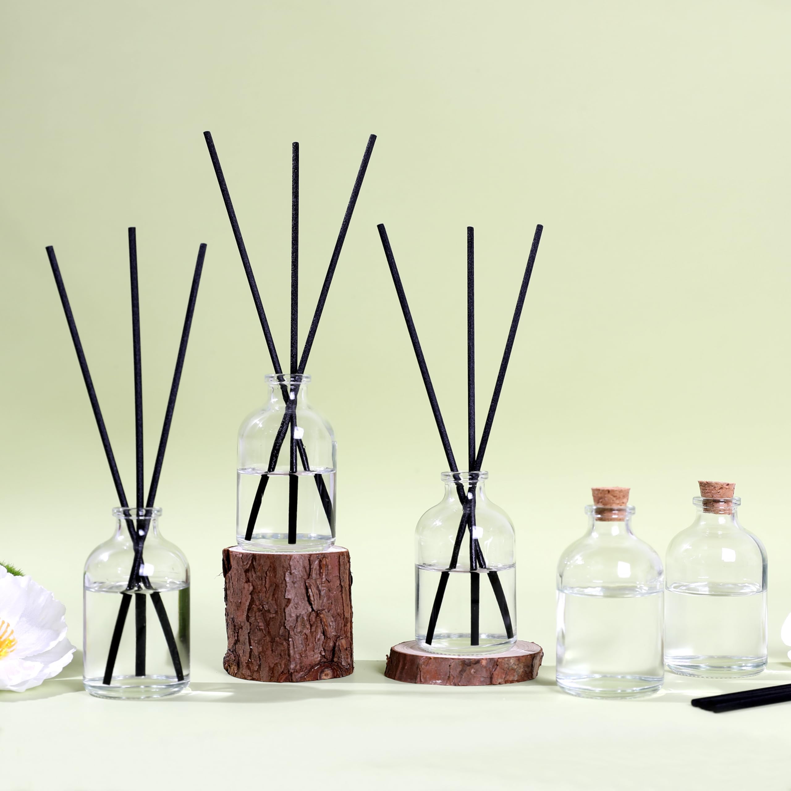 set di 12 bottiglie di vetro rotonde da 250 ml con tappo a