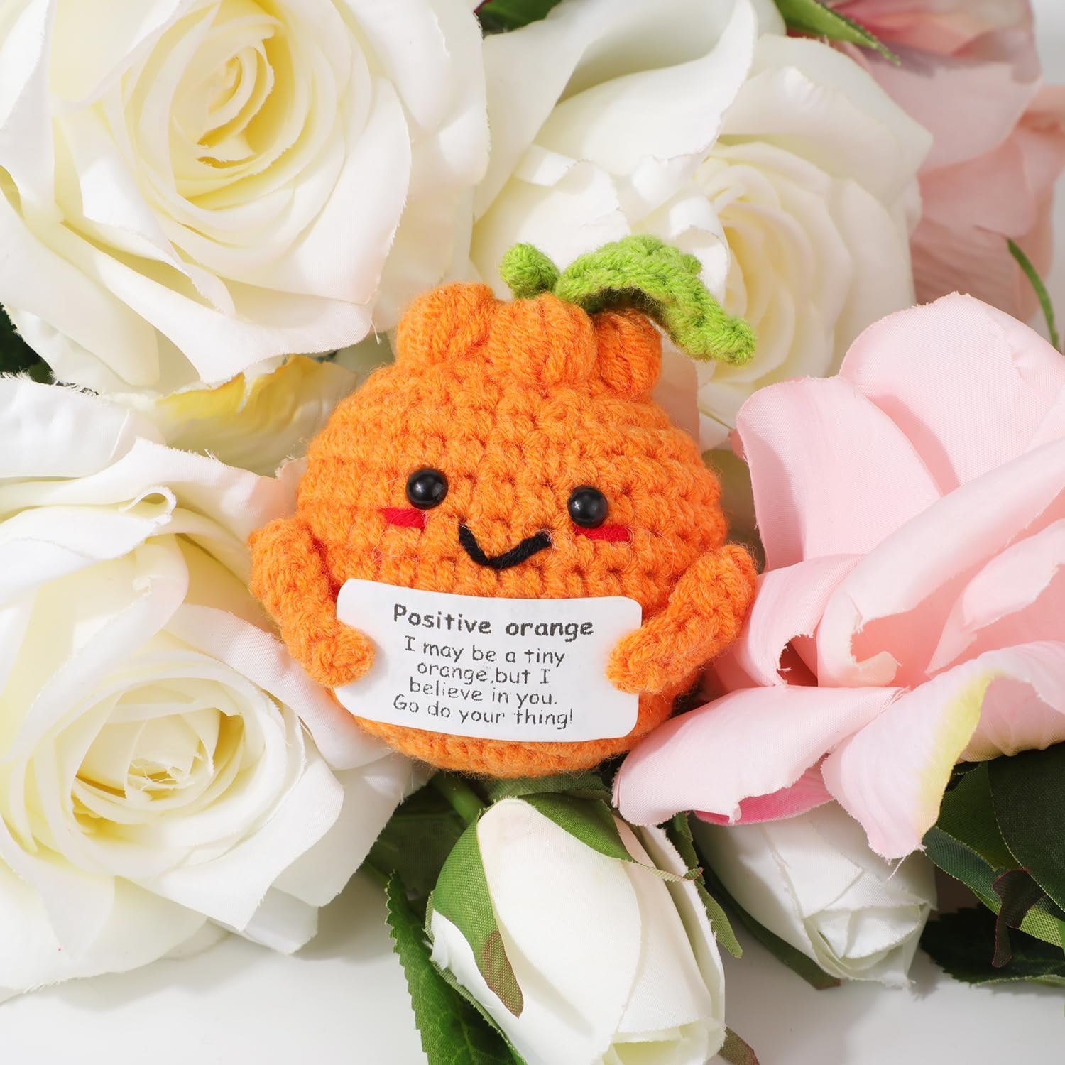 Mini Drôle Orange Positif, Créatif Poupée Orange Au Crochet Mignon Laine Crochet Fruits Pomme De Terre Positive Cadeaux Positifs Pour Amis Anniversaire Encouragement Décoration De Fête