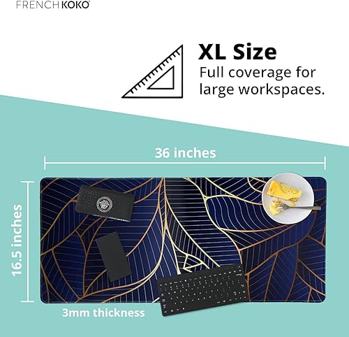 Miniatura 4 de French KOKO Alfombrilla de mouse grande para escritorio, protector de teclado, decoración de oficina, escuela, accesorios para computadora portátil,