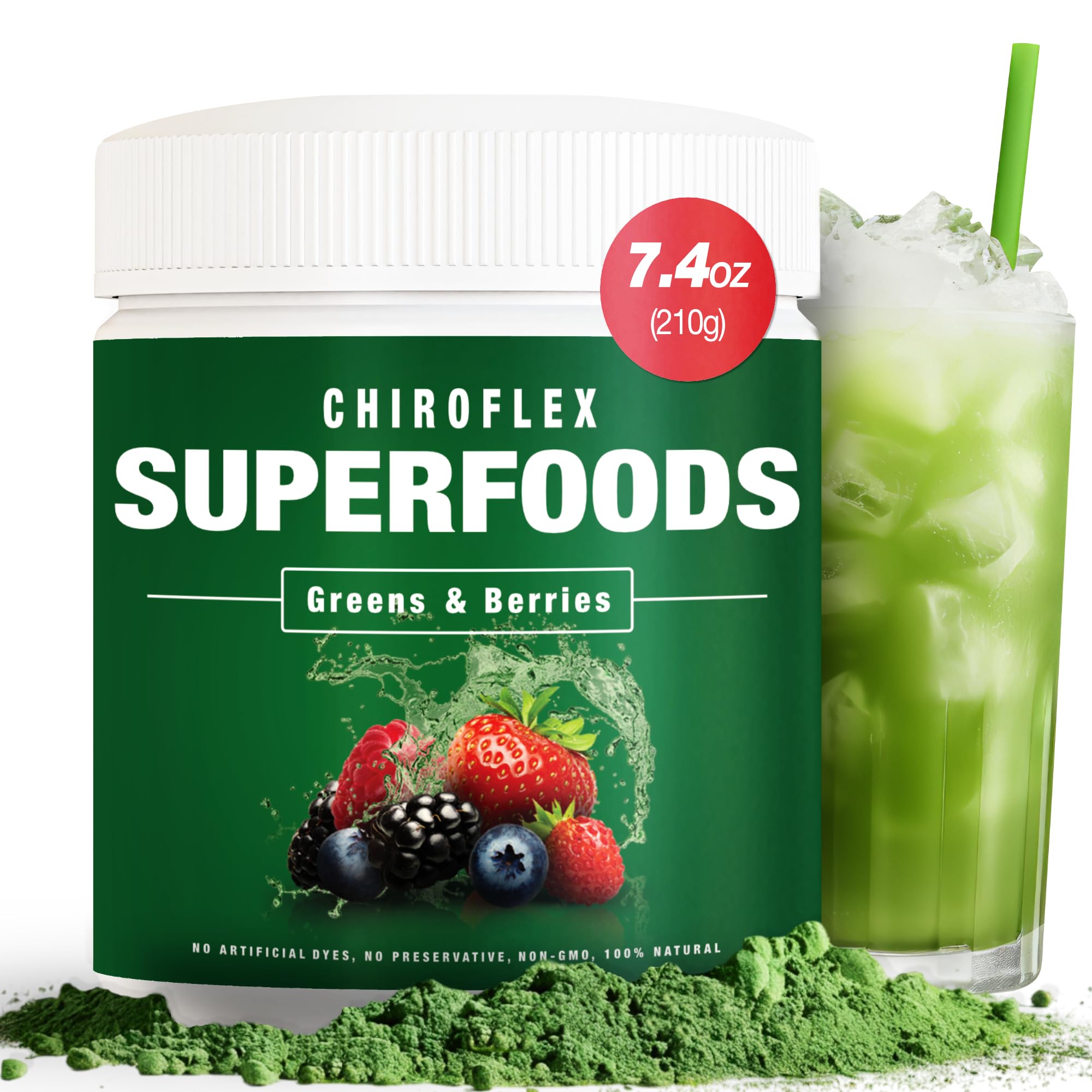 Total Tea Green Powder for Energy & Digestive Health with Turmeric, Amla Powder & Vitamin C - 30 Servings