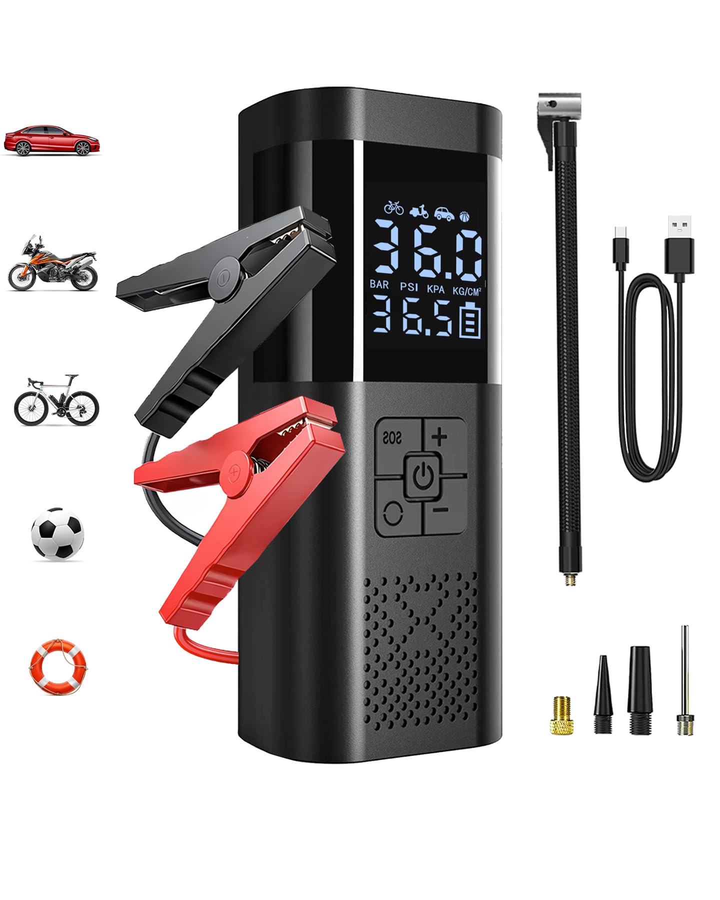 Jump Starter with Air Compressor 14 8V Car Battery Jumper Starter Portable Jump Box and 150PSI Tire Inflator