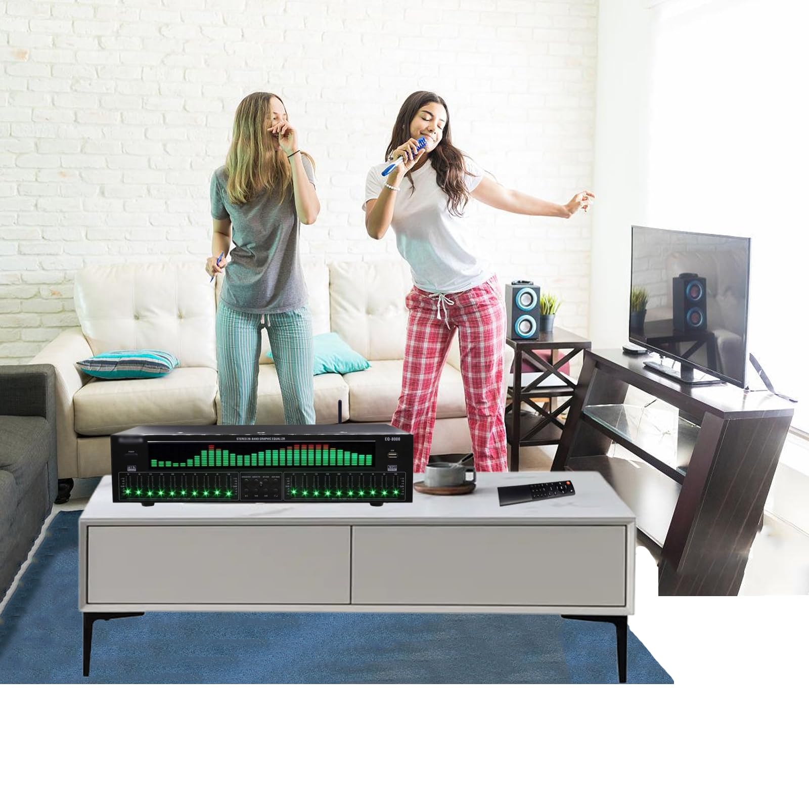 Analizator spektrum muzyki LED, 31-pasmowy korektor cyfrowy, z redukcją szumów, analizator, optyczny koncentryczny cyfrowy dekodowanie audio Bluetooth 5.4, dla muzyków, entuzjastów audio