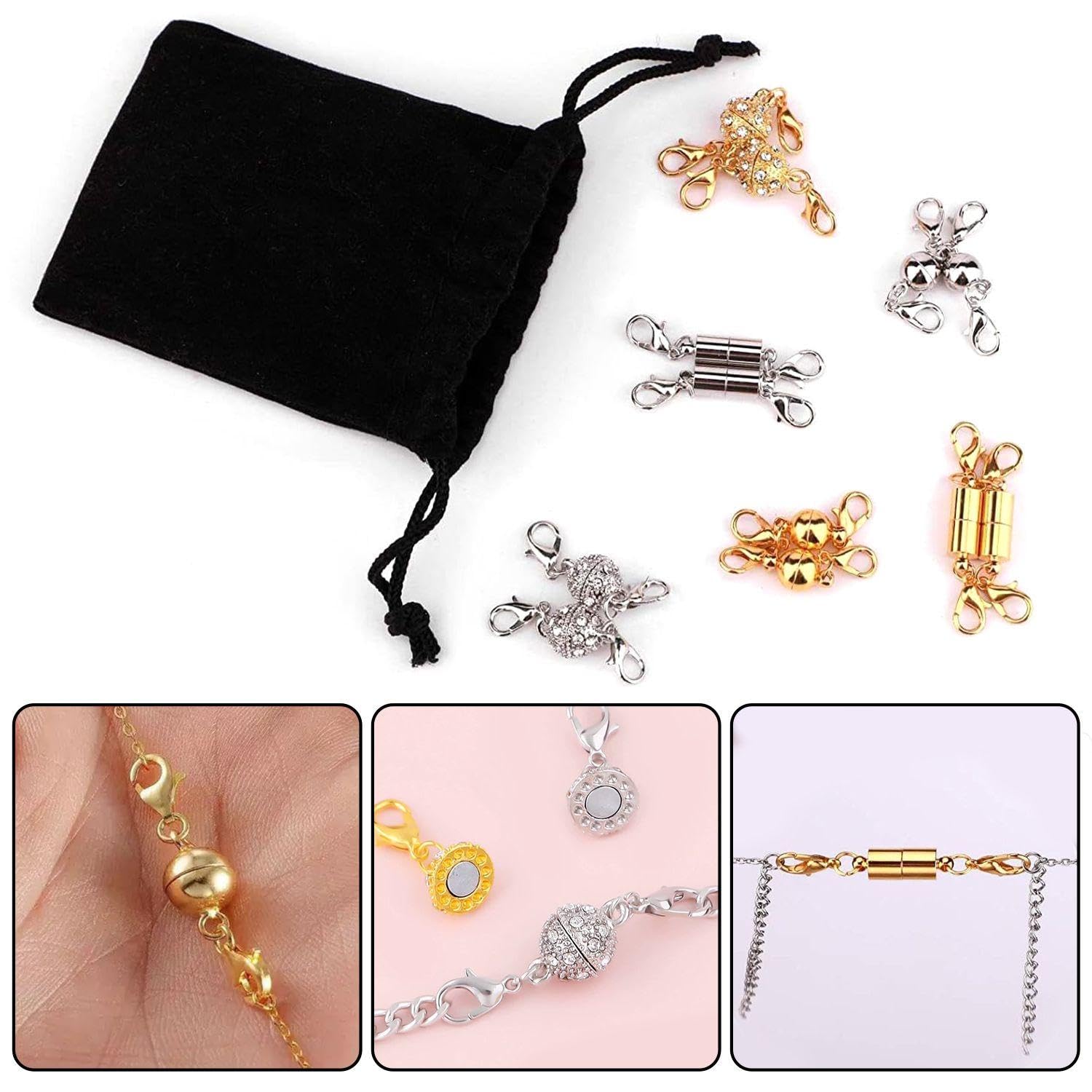 EOWVISN 12 Pieces Of Magnetic Jewelry Buckles, 1 Piece Of Storage Bag, Strong Magnetic Design, Provide Firm Support - Image 4