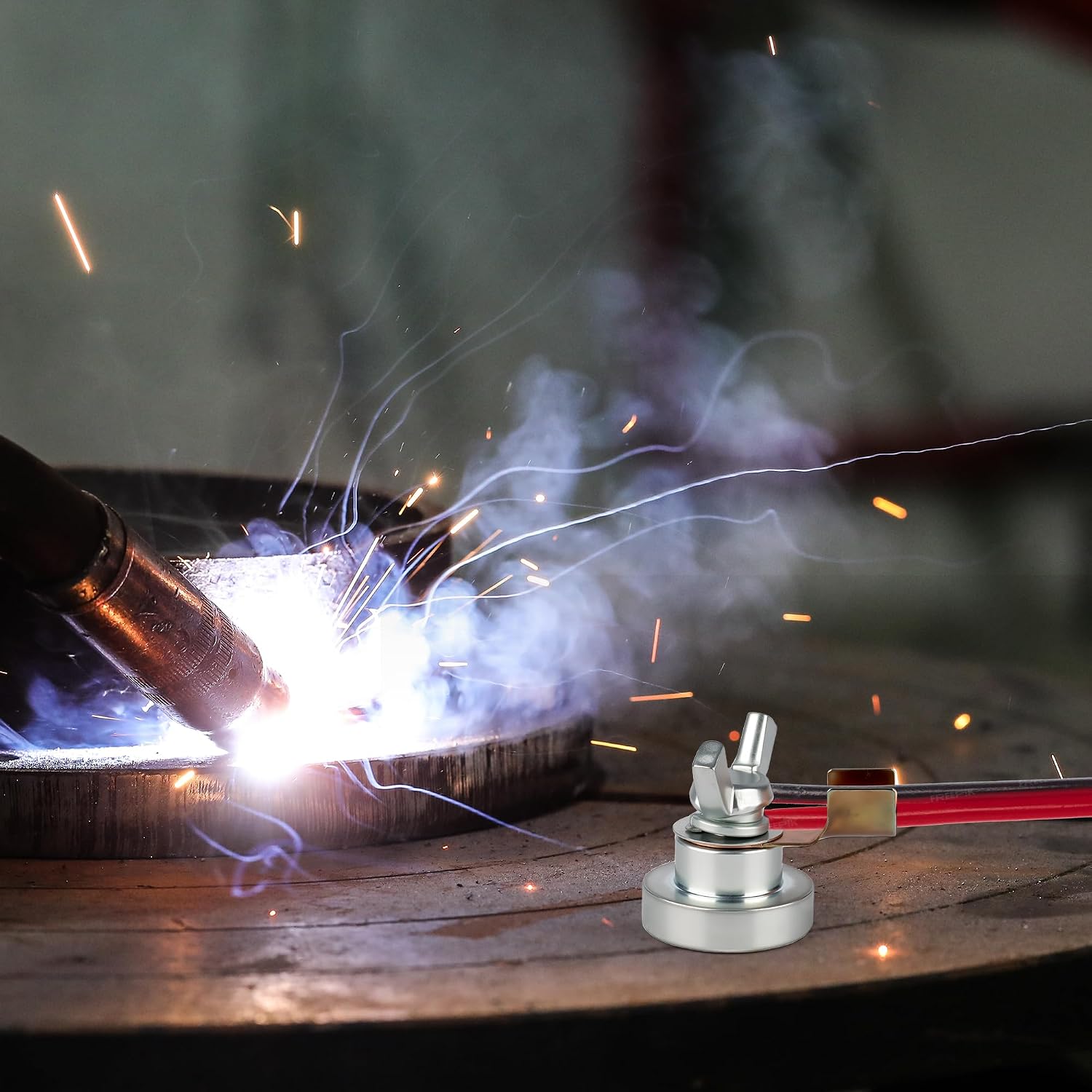 Welding Grounding Clamp, Magnetic Welding Clamps Tools,Megnets Ground Clamp for Welder Accessories(2）