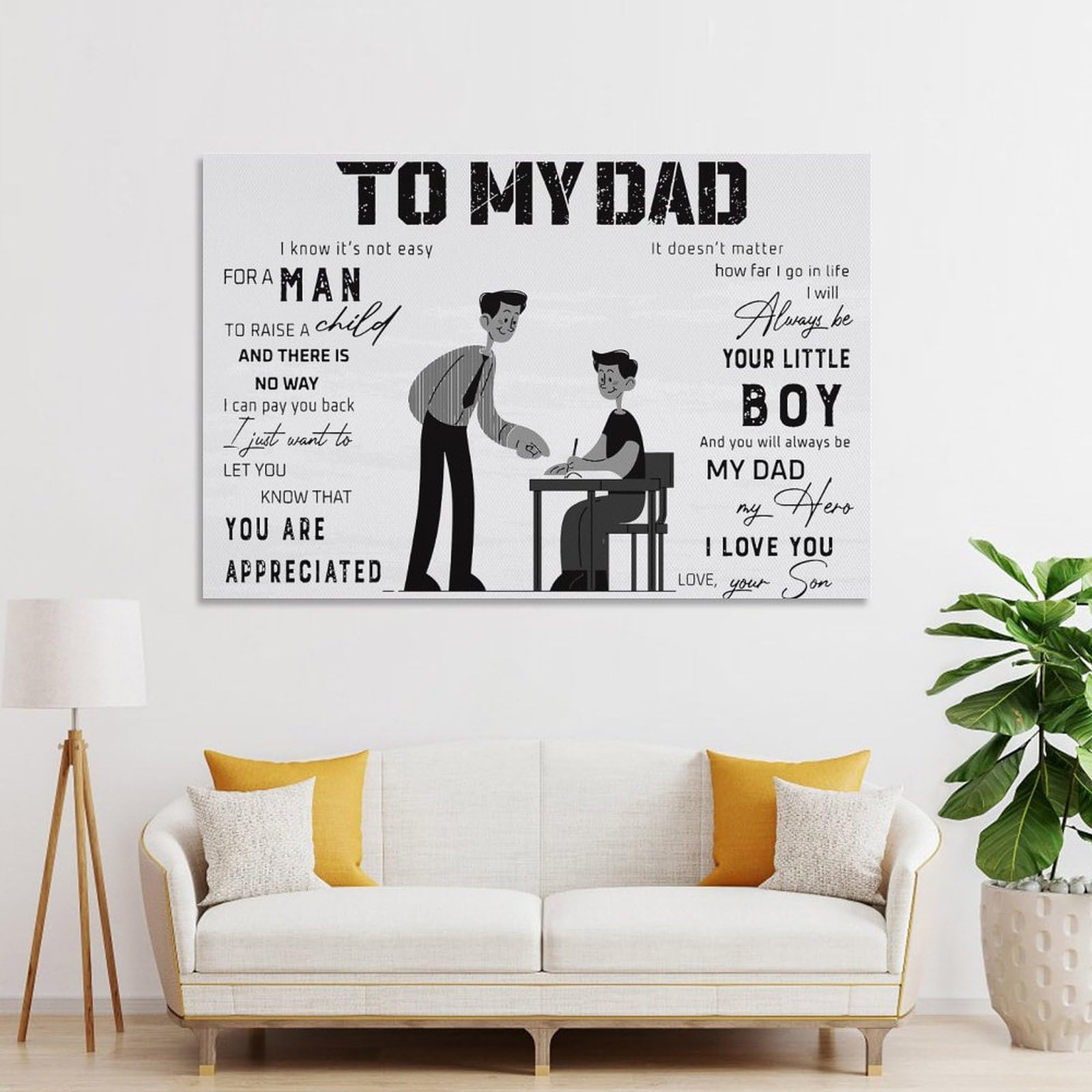Junmoney To My Dad Teacher Decorative Wall Artwork, 12x18inch(30x45cm), for Study, Office Or Focused Interiors, A Smart Decor Choice for Study Walls