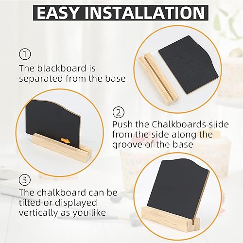 Miniatura 4 de Mini Chalkboard Signs with Stand, 16 Pack Reusable Wooden Tabletop Chalkboard 4 X 3 Inch, Buffet Food Signs for Party Black Mini Tabletop Sign for