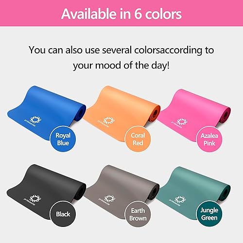 Miniatura 7 de Primasole Esterilla de yoga NBR extra gruesa de 12 pulgada con estabilidad mejorada, diseño texturizado, tapete ligero con correa de transporte y