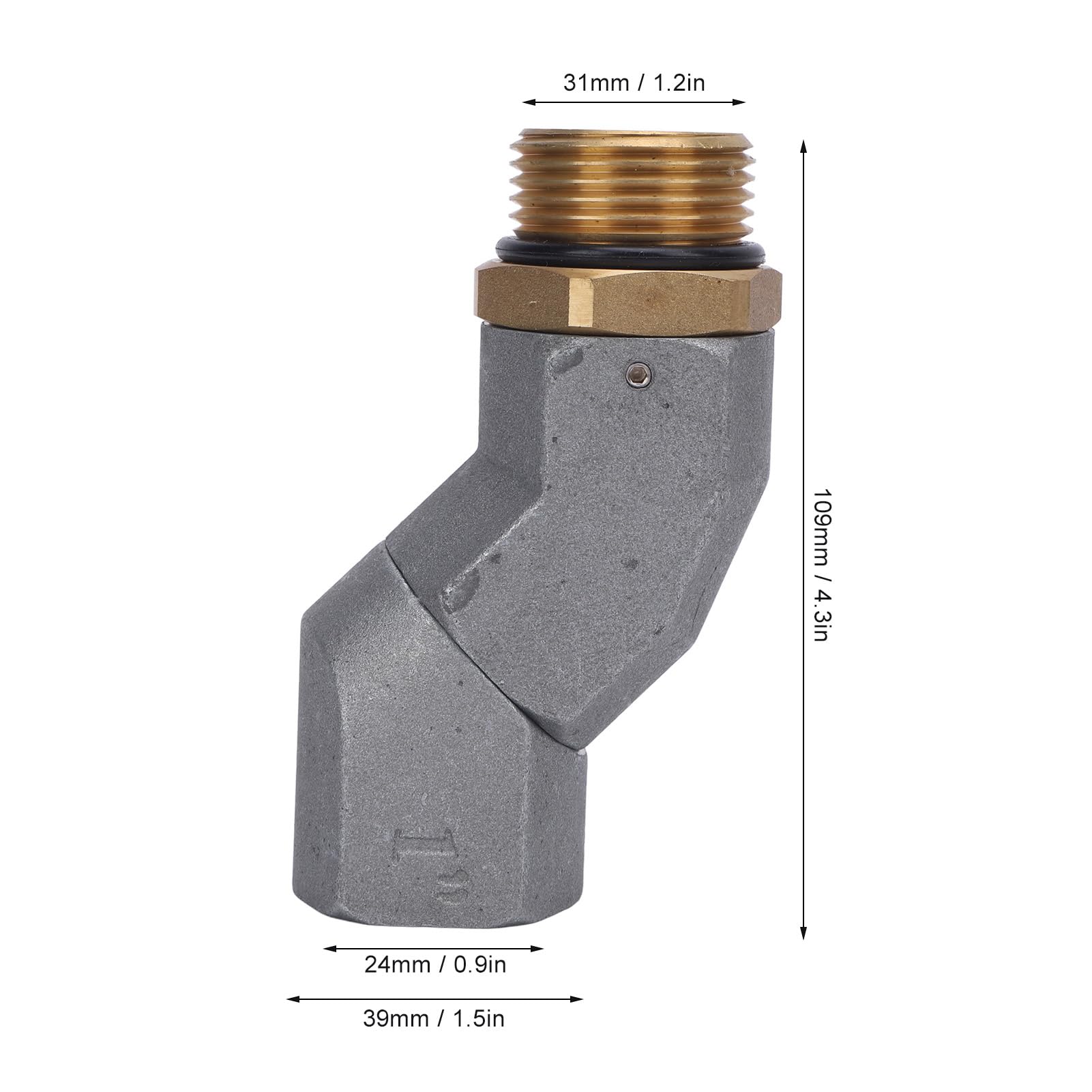 Connettore Girevole del Tubo Flessibile del Carburante a 360 Gradi Metallo Rotante Multifunzionale ugello Tubo Flessibile per Il trasferimento del Carburante gasolio Benzina e (1 Pollice)