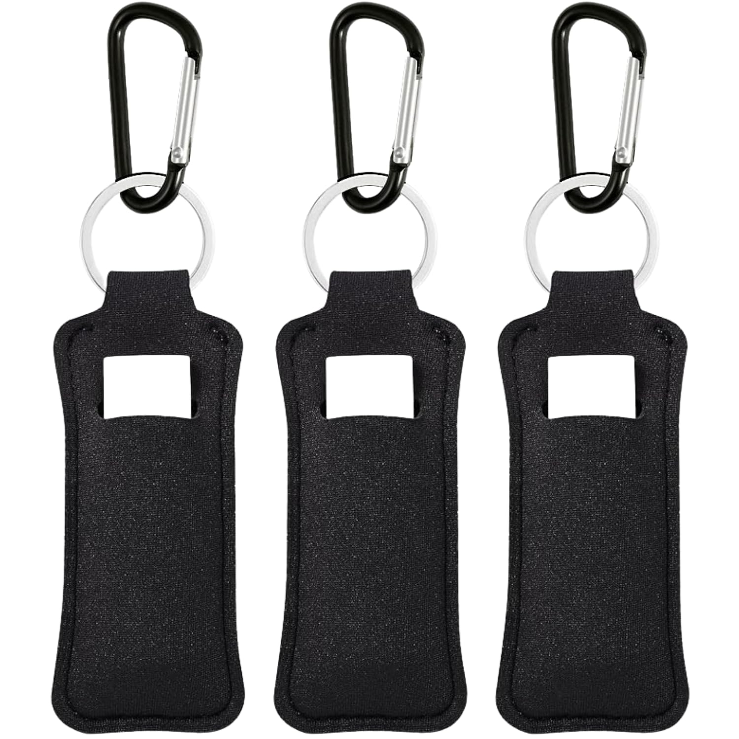 Kukeanvo Women's Black -Pure Chapsticks Holder Keychain For Lipstick, Lip Balm Keychain Holder With Clip, Stocking Stuffers For