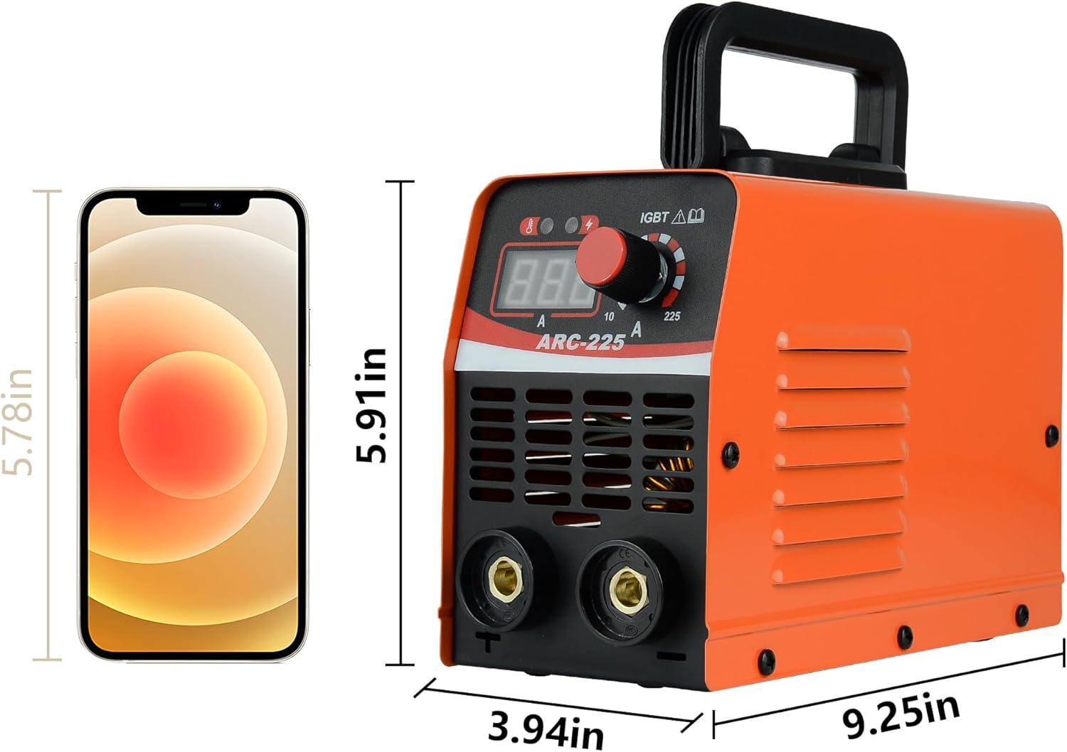 Portable Zistel ARC-225 Mini Welder with Dimensions