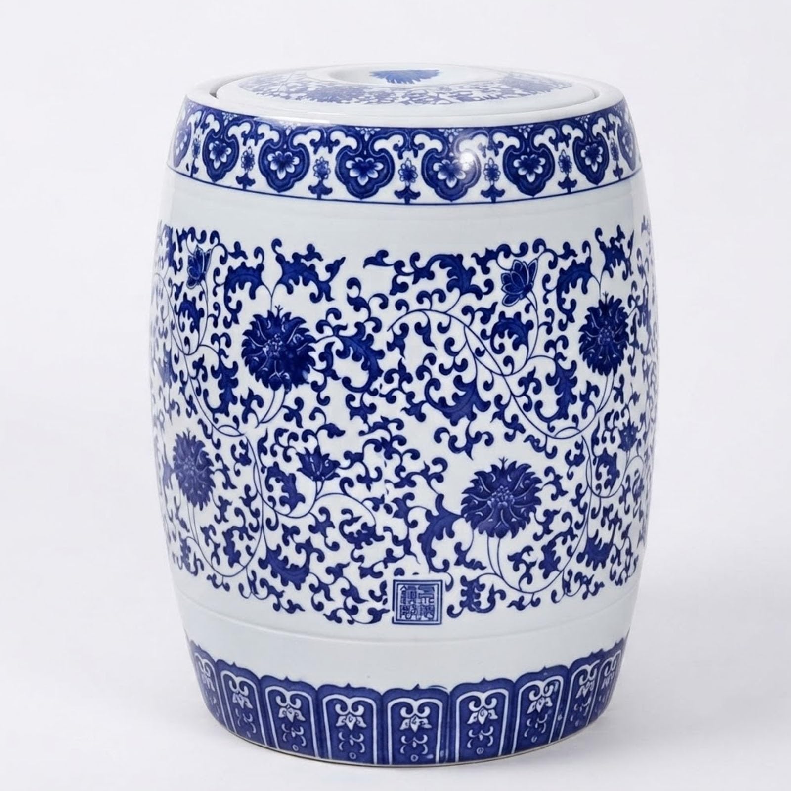 Contenedor de Cerámica Azul y Blanco, Tarro de Porcelana para Organización de Casa y Cocina, Capacidad 10kg 15kg 25kg, Recipiente para Materiales Secos