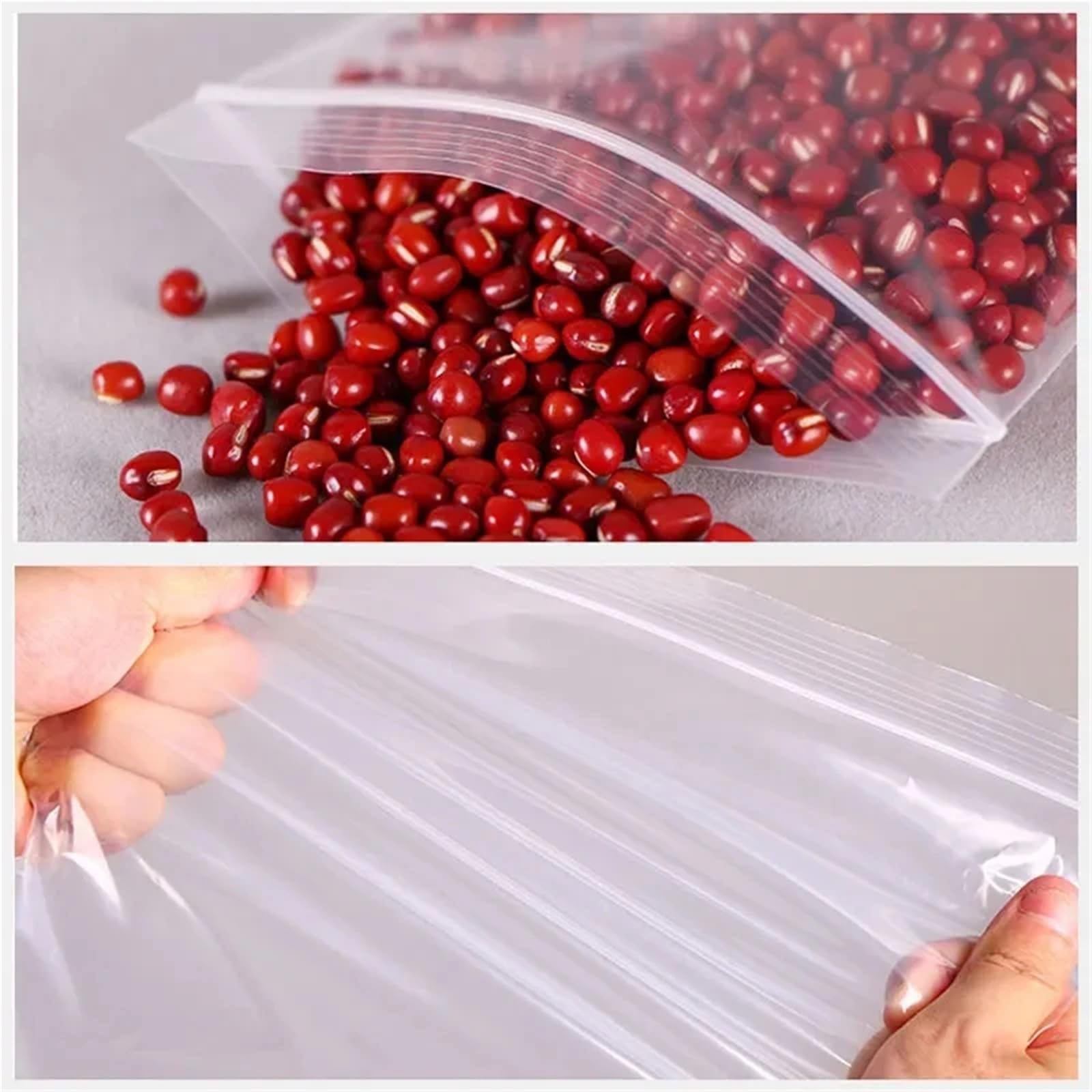 Bolsa Zip 100 bolsas de plástico transparente con cierre hermético, gruesas y resistentes, for guardar joyas pequeñas, alimentos otros artículos. Reutilizables para la Cocina(32x45cm(100pcs))