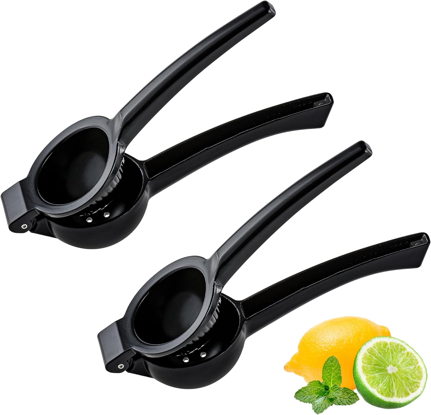 Amazing Abby 2-Pack Aluminum Lemon Squeezer, Metal Citrus Press Juicer, Food-Grade Squeezer Bowl for Lemons and Limes, Good for Home and Commercial Use, NOT Dishwasher-Safe, Hand-Wash Recommended