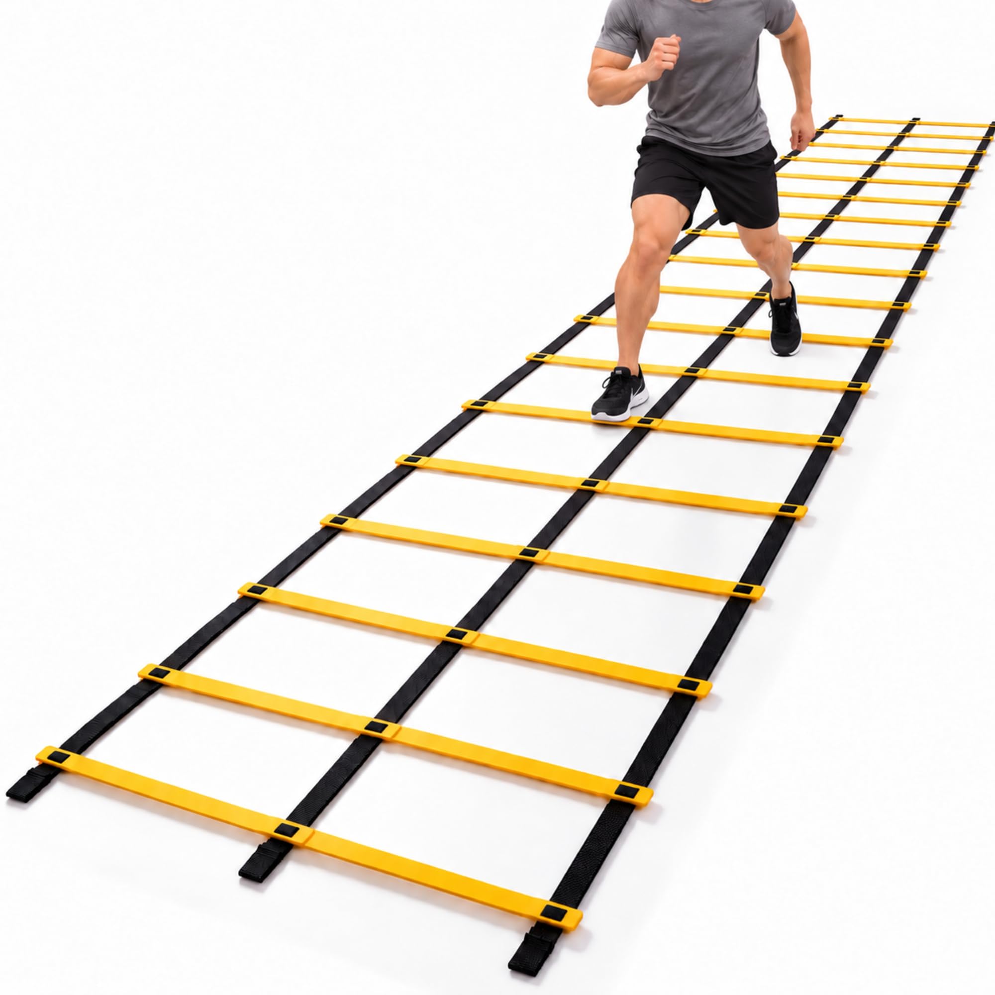20 ft x 32 in Double Row Speed Agility Ladder Adjustable Training Ladder
