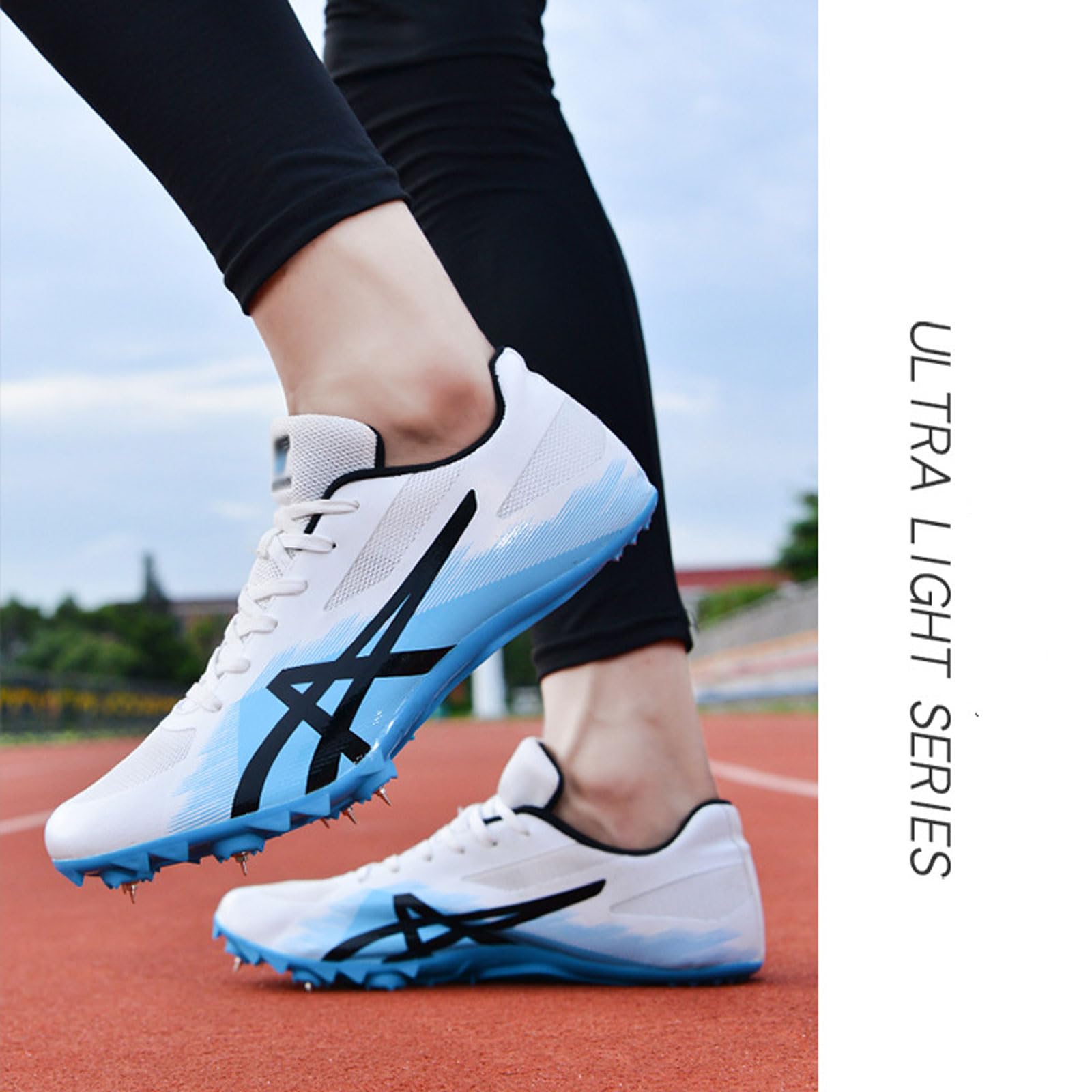 Hombre y Mujer Zapatillas De Atletismo,Cómodas Ligero Resistente al Desgaste para Sprint Competición Zpatillas,Atletismo 8 Clavos Zapatillas,para Correr Profesionales al Aire Libre