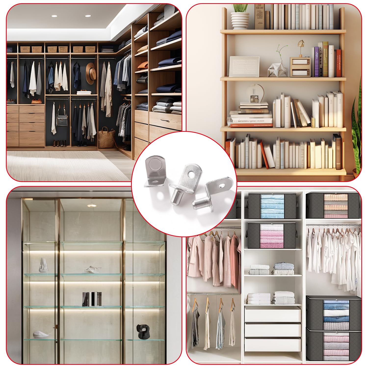 YIXISI 30 Pezzi 6mm Reggimensola Pioli L, Supporti Ripiani Armadio Supporto Mensole Staffe, per Mobili da Cucina