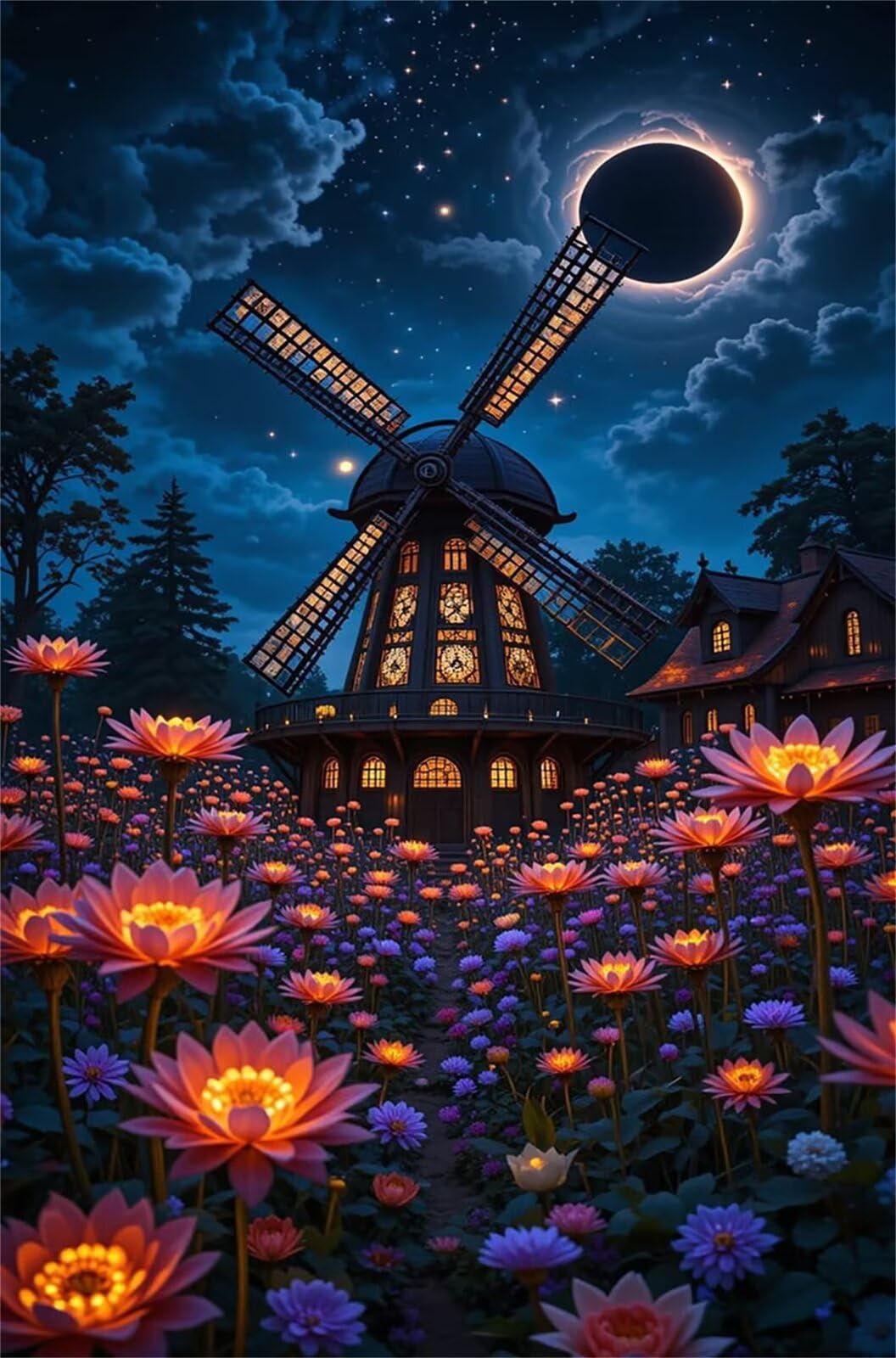 Rompecabezas para Adultos de 3000 Piezas | Flor Molino Viento | Puzzle Terapéutico de Estimulación Mental y Desconexión Digital, Encaje, Idea de Regalo, 122x81 cm