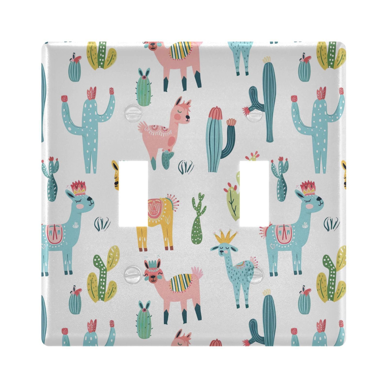 UMIRIKO Cactus Alpaca Light Switch Cover Plate Covers Decorative Double Toggle Home Decor 202b5373