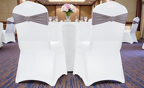 MDS - Paquete de 100 bandas elásticas de elastano para sillas con lazo de alta calidad, con hebilla deslizante, ajuste universal, lazos elásticos