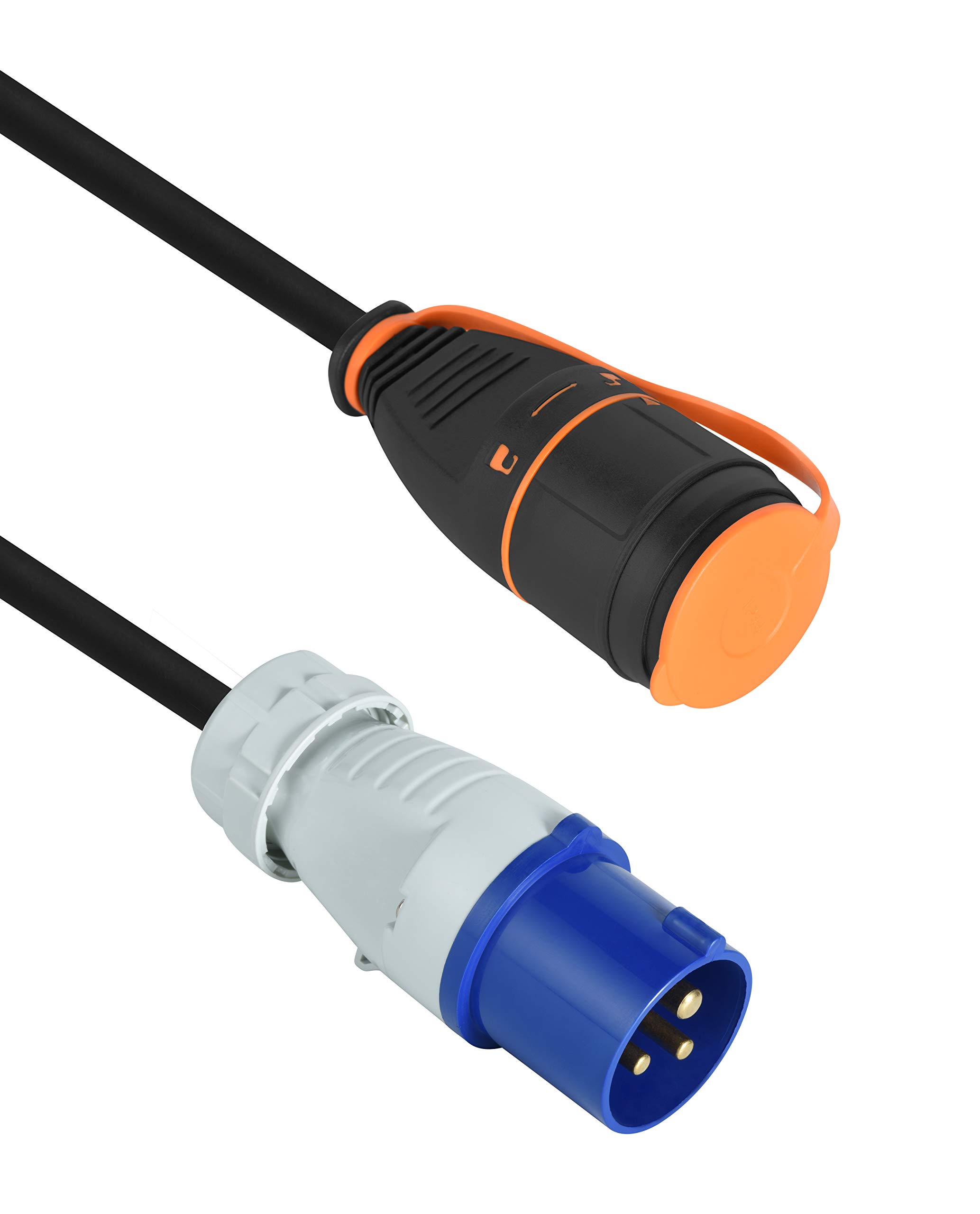 Electraline 01742 Adapterkabel/CEE-Adapter mit CEE-Stecker Outdoor IP44, Kabel 1.5M H07RN-F 3G1.5 mit Electralock-Stecker mit Sperrschutz, der einleitentlichen Trennen des Steckers verhindert
