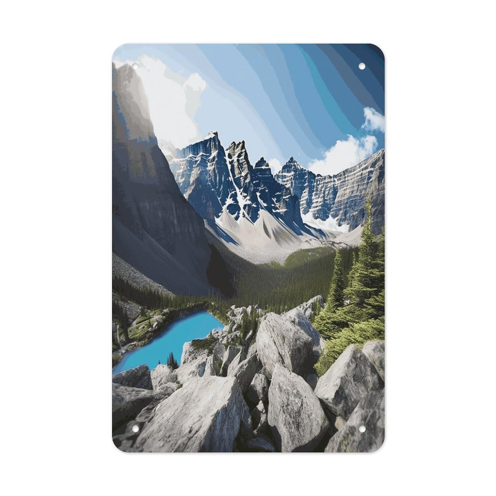 Mountains Metal Tin Sign Wall Decor Funny Retro Sign Weatherproof Metal Wall Art for Indoor Or Outdoor Retro Tin Signs for Kitchen Office Home Bar Decor 11.8 X 7.9 Inch