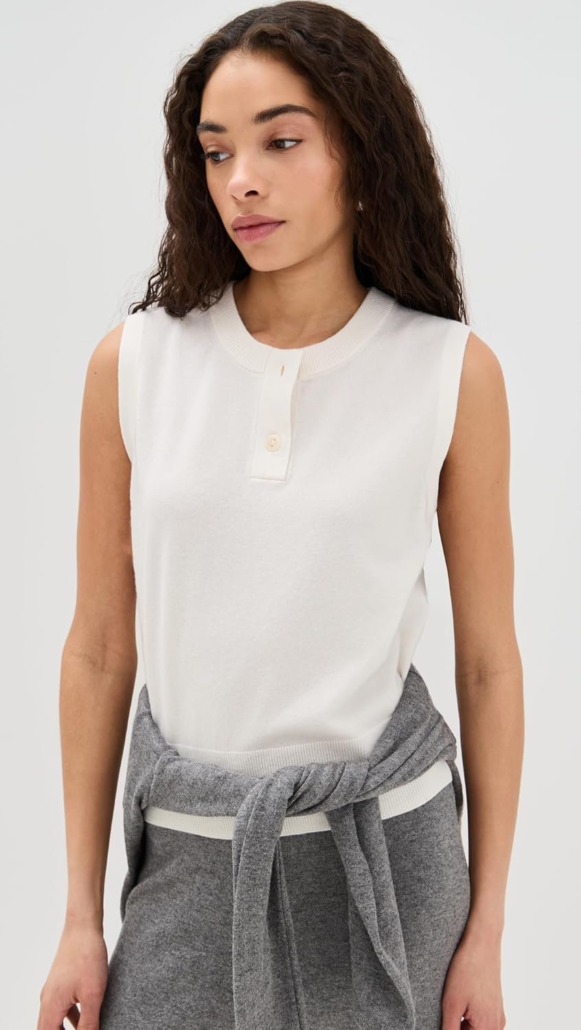 Vince Women's Henley Crew Neck Shell - Image 2